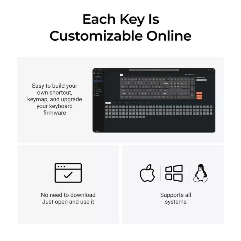 Full-size mechanical keyboard Keychron Q6 Max — Red switches, white shell
