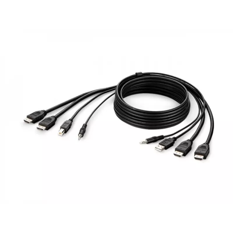 Belkin Secure KVM Combo Cable - Video- / USB- / Audio-Cable - TAA-Compliant - USB, Mini-Plug, HDMI (M)