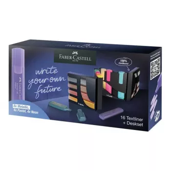 Marker set Faber-Castell 254603 — 16 pcs, chisel tip, metallic/multicolour/pastel