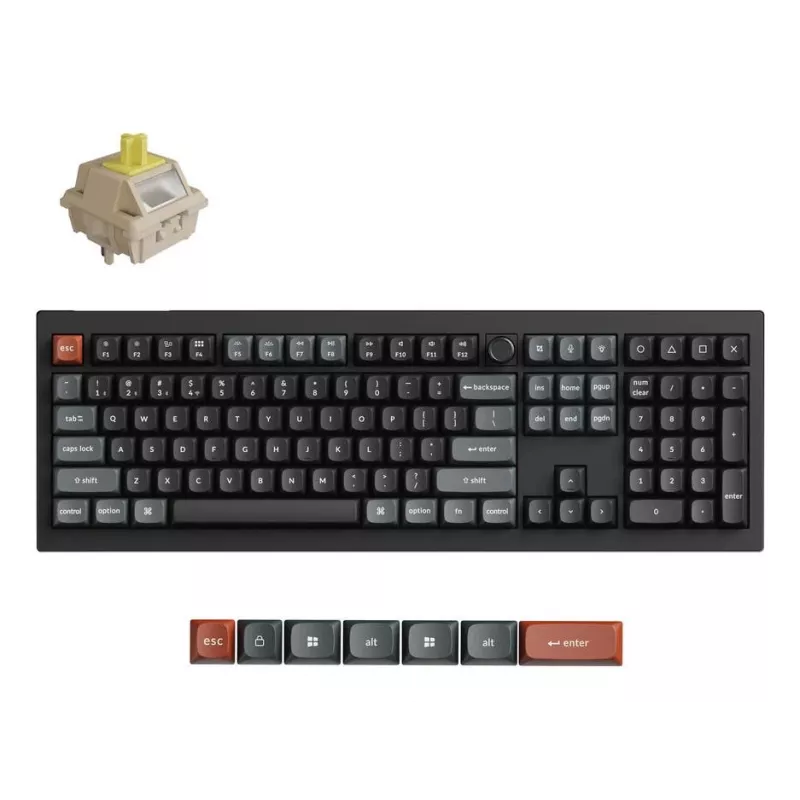 Mechanical keyboard Keychron V6 Ultra 8K — Full-size 100% QWERTY, Bluetooth, RGB, Black