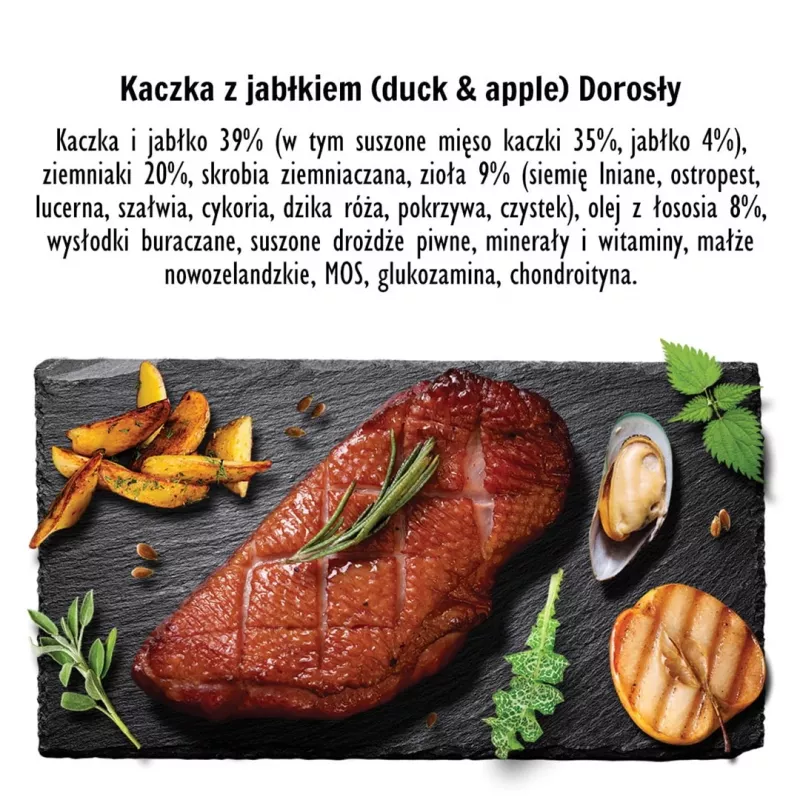 PAKA ZWIERZAKA Duck with apple M - dry dog food - 9kg