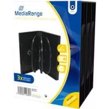 MEDIARANGE BOX35-8 - jewel case - 8 Disks - Black - Plastic - 120 mm - dust-resistant - scratch-resistant