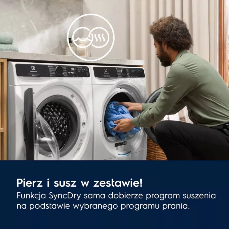 Tumble dryer Electrolux EW7D585UCP 8 kg heat pump, condenser drying
