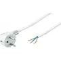 Wentronic Goobay Grounded Power Cable Angled for custom assembly, 3 m, White - Type F (Type F, CEE 7/7) > loose cable ends (93312)