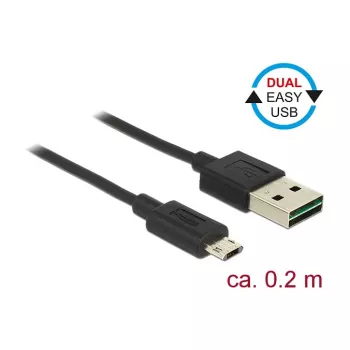 USB cable DeLOCK 84804 USB 2.0 0.2 m USB A Micro-USB B Black