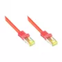 RJ45 Patch Cable with Cat.7 Raw Cable and Latch Protection (RNS®), S/FTP, PiMF, Halogen-Free, 600MHz, OFC, Red, 0,5m, Good Connections® (8070R-005R)