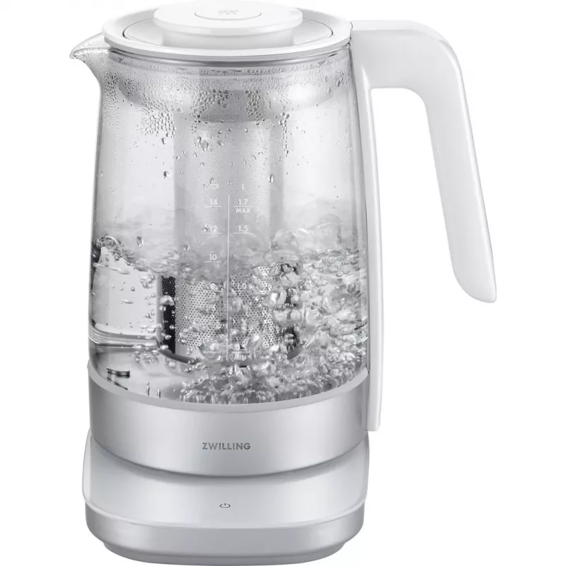 Electric kettle ZWILLING 1.7 L 1850 W, glass housing, white
