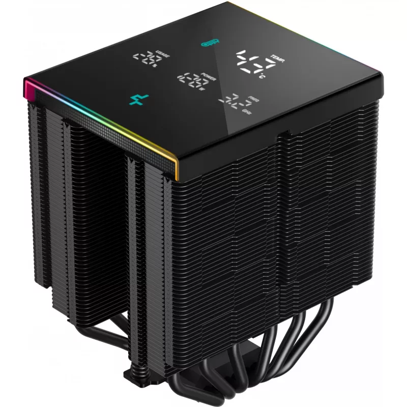 Air cooler DeepCool AK620 Digital PRO — 120 mm fan, 1750 RPM, 25 dB, 12 V, suitable for LGA1700/AM5, black