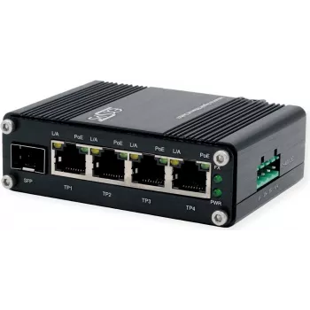 Ethernet PoE+ Switch Exsys EX-62020POE-SFP — 4x 10/100/1000Tx, 1x 100/1000Fx SFP