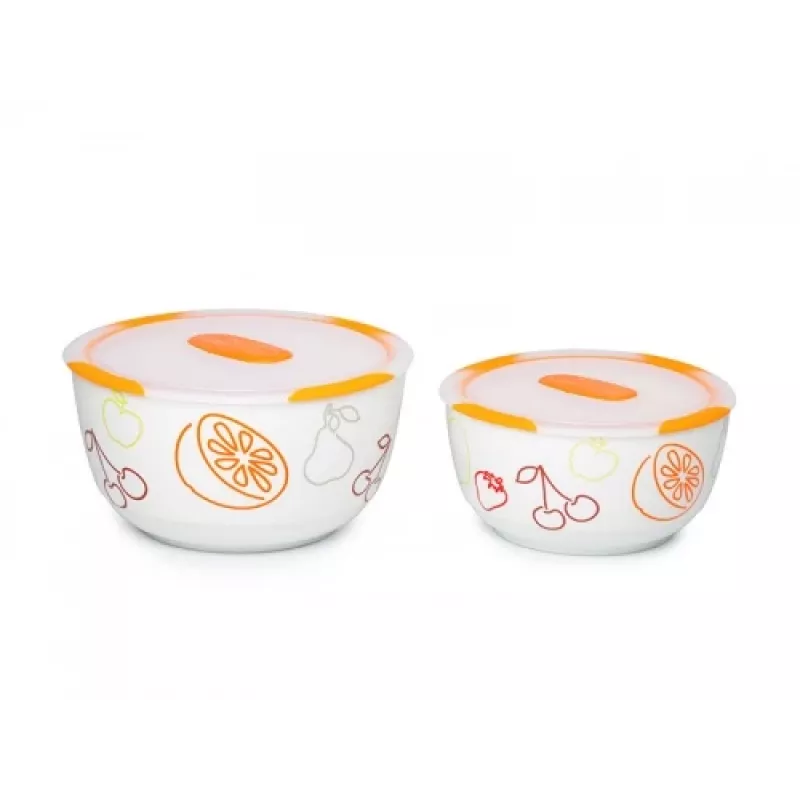 Salad bowl Oursson BS4781RC/OR Round Ceramic 2 pcs