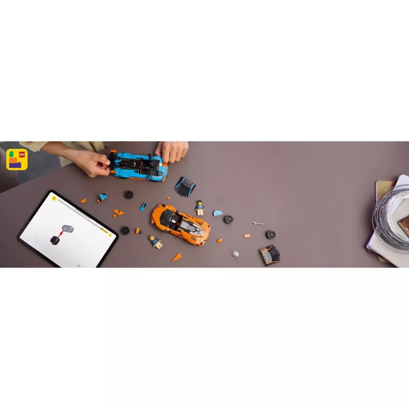 Construction toy LEGO Speed Champions set 77238 — Lamborghini Revuelto & Huracán STO, 607 pieces, 2 minifigures, recommended age 10+