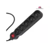 Power extension MACLEAN MCE185 — 5 m cable, 5 Type F AC outlets, indoor, black