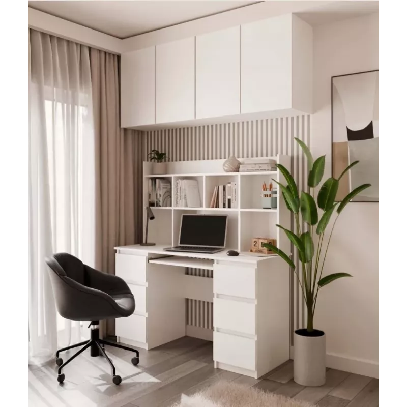 KUBA Desk Set + Extension Piece, White