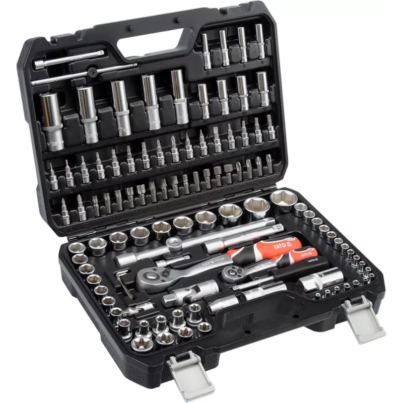 Socket wrench set YATO YT-38791 — 108 pieces, 1/2 inch drive, includes wrench, black case