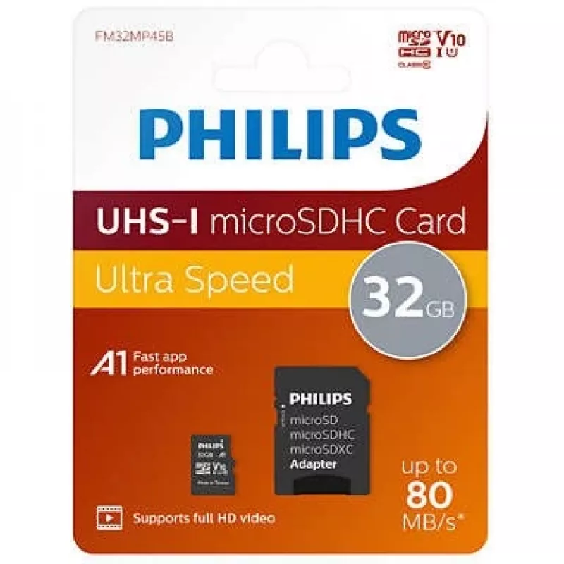 Philips FM32MP45B/00 memory card 32 GB MicroSDXC UHS-I Class 10