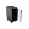 Network Rack Cabinet LANBERG 19 inch 24U 600x800 mm black with glass door and LCD cutout (Flat Pack) v2