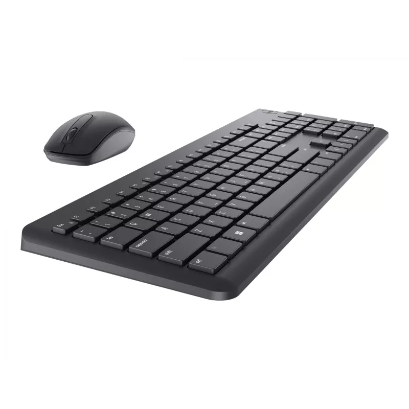 DELL Keyboard and Mouse - KM3322W - Ukrainian (QWERTY), Full-size (100%), Wireless, RF Wireless, QWERTY, Black, Mouse included