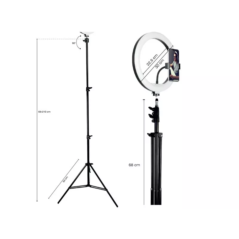 TRACER RING 30cm ring light with tripod 210cm