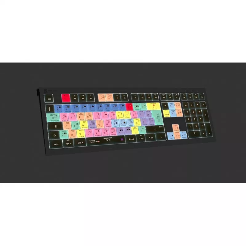 Logickeyboard Adobe Premiere Pro CC ASTRA 2 backlit keyboard Mac French (LKB-PPROCC-A2M-FR)