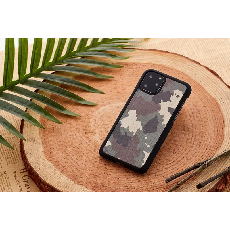 Smartphone case man and wood for iPhone 11 Pro Max — camouflage black
