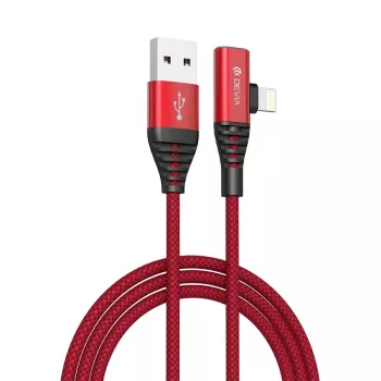 USB 2-in-1 Charging/Data Cable Devia Strom Series 1.2 m — red