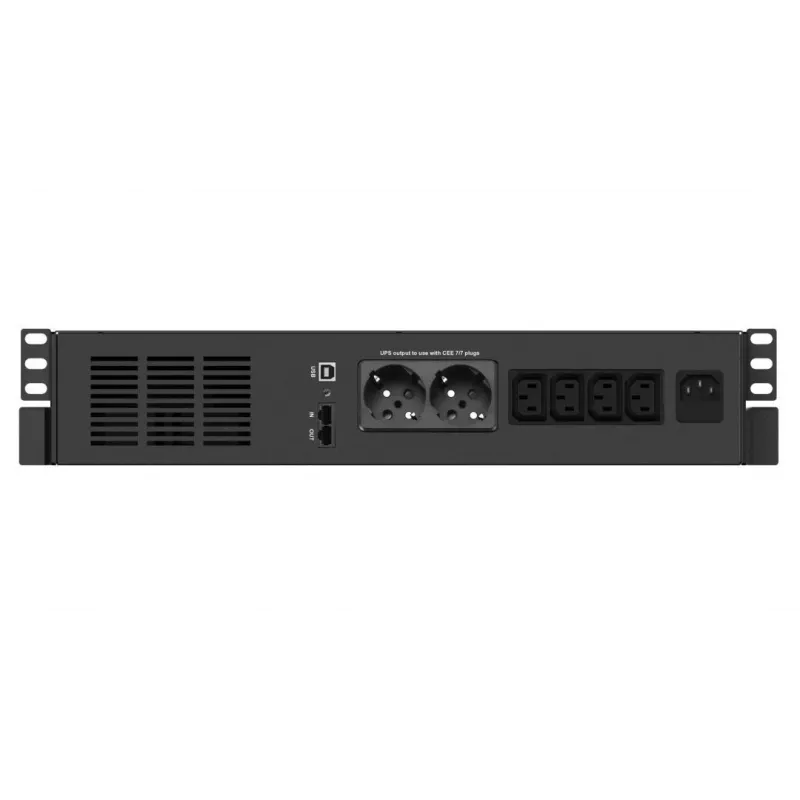Uninterruptible Power Supply Infosec X4 600 RM Plus — 0.6 kVA (360 W), 6x Type F outlets, LCD, Rackmount
