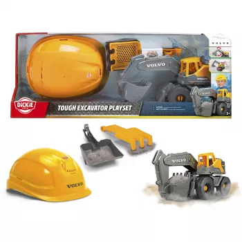 Toy excavator playset Dickie Volvo Tough Excavator 203729016 – die-cast construction vehicle play set