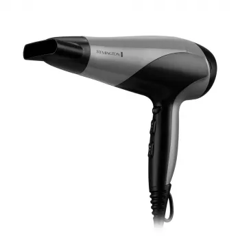 Hair dryer Remington D3190S — 2200 W, ionic, 3 heat levels, 2 speeds, cool shot, diffuser & concentrator (Silver/Black)