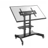 TV mobile stand ONKRON TS1380-B for 50–83 inch TVs, black, height-adjustable, wheeled base