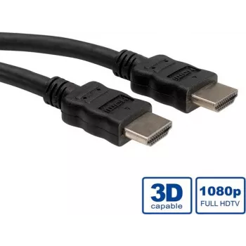 ROLINE HDMI High Speed Cable with Ethernet - HDMI-Cable - HDMI (M) to HDMI (M) - 7.5 m - Shielded - Black (11.04.5544)