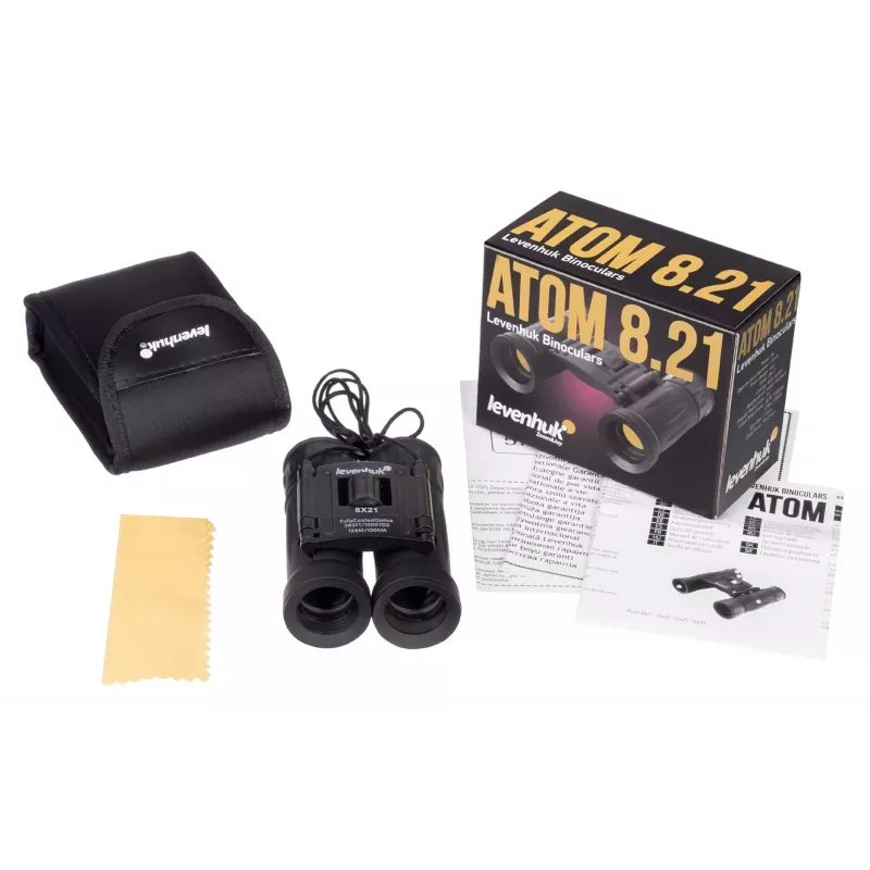 Binoculars Levenhuk Atom 8x21 Roof Black Magnification 8x
