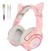 Headphones Onikuma K9 Pink RGB Gaming Headphones