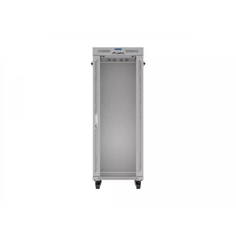 19 inch 32U LANBERG Standing Rack Cabinet 600×800 mm Gray with Glass Door and LCD (Flat Pack)
