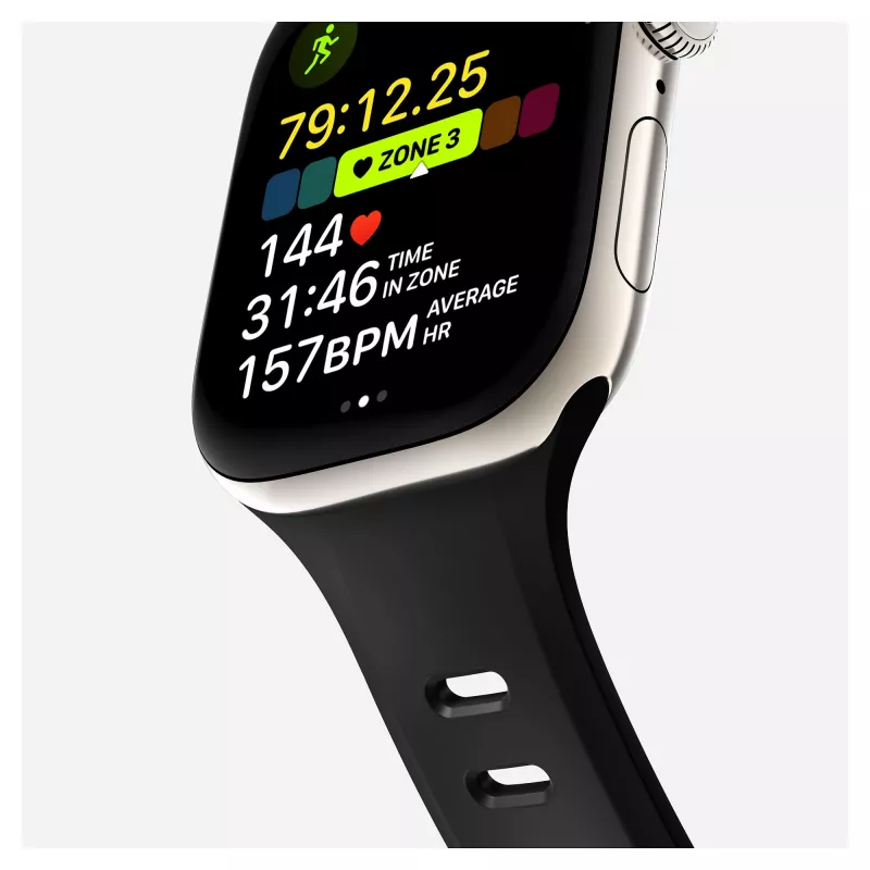 Watch band Nomad Tempo Band Black Rubber — 20 mm width, fits wrists 155–193 mm
