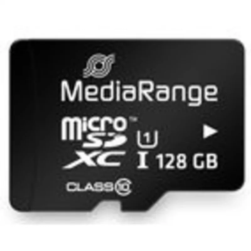 MediaRange MR945 - Flash Memory Card (microSDXC-an-SD-Adapter inbegriffen) - 128GB - UHS-I / Class10 - microSDXC - Black (MR945)