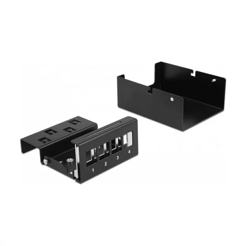 Patch Panel DeLOCK Keystone 4 Port Black