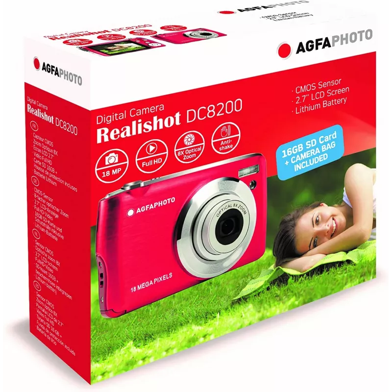 AgfaPhoto Compact Realishot DC8200 1/3.2 Compact Camera 18 MP CMOS 4896 x 3672 Pixel Red (DC8200RD)
