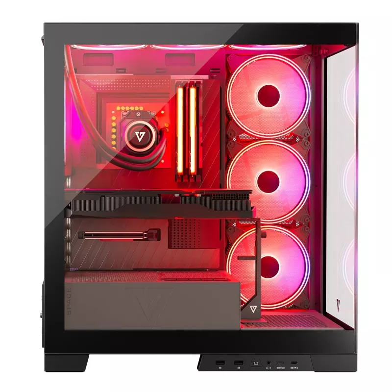 PC case MODECOM Volcano SPACE APEX ARGB Midi Tower, tempered glass, USB-C, supports ATX/microATX/Mini-ITX, GPU up to 430 mm, CPU cooler up to 180 mm