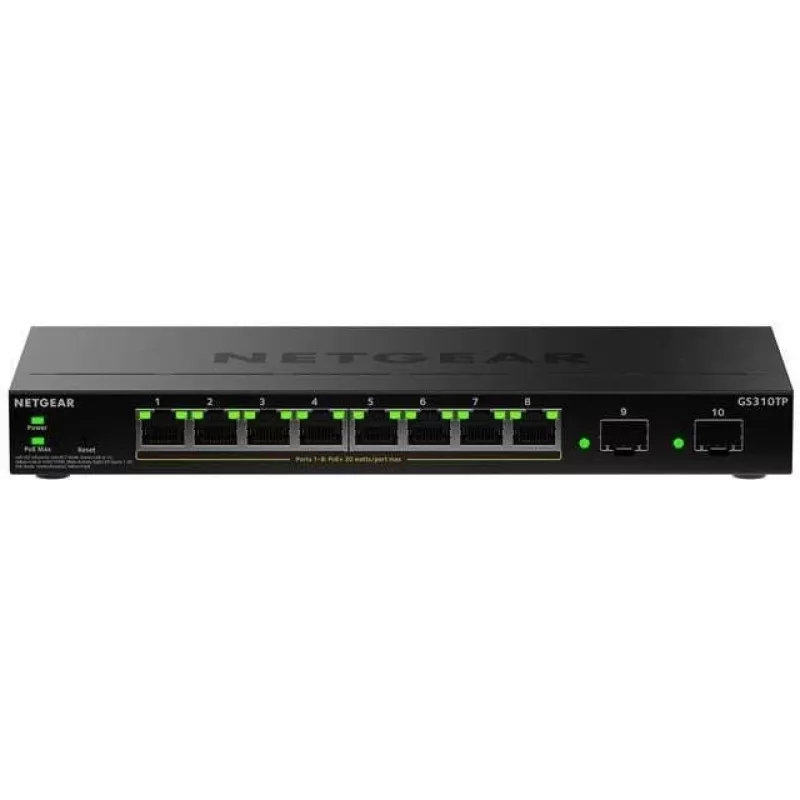 NETGEAR GS310TPv2 Managed L2/L3 Gigabit Ethernet (10/100/1000) Power over Ethernet (PoE) Desktop Black
