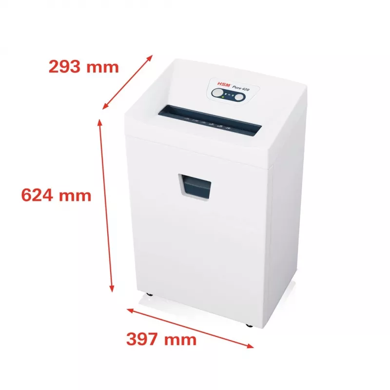 Shredder HSM Pure 420 Particles 1.9x15mm — HSM office document particle shredder