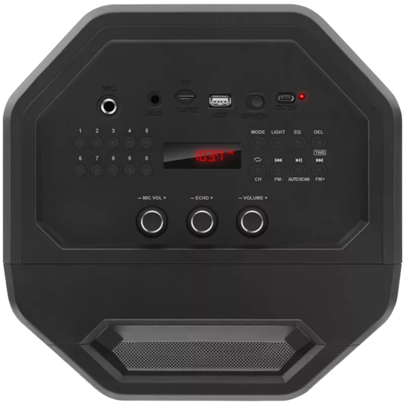 Speaker SVEN PS-650, black (50W, TWS, Bluetooth, FM, USB, microSD, LED-display, 4000mA*h)