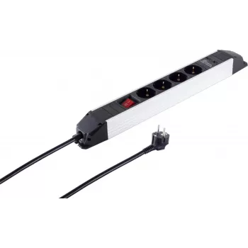 Power strip ShiverPeaks S/CONN 4-way with USB ports, compact mains extension with 4 outlets and integrated USB charging