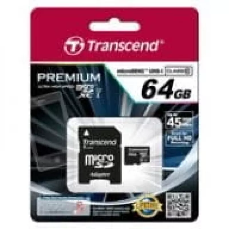 Flash Memory Transcend 64GB MicroSDXC UHS-I TS64GUSDU1