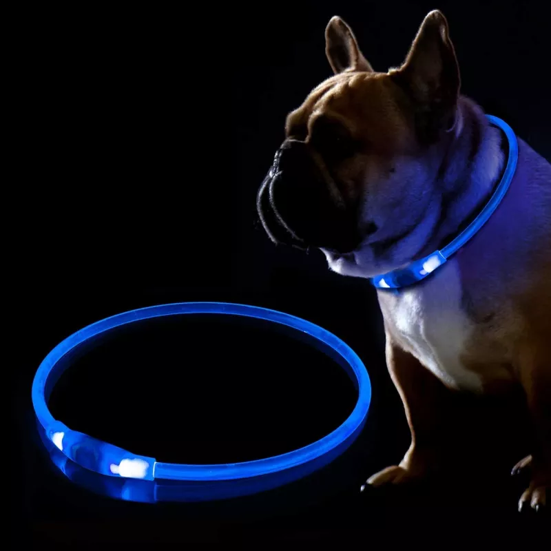 LED Collar KABB Blue for Dogs and Cats — rechargeable, adjustable light-up safety collar