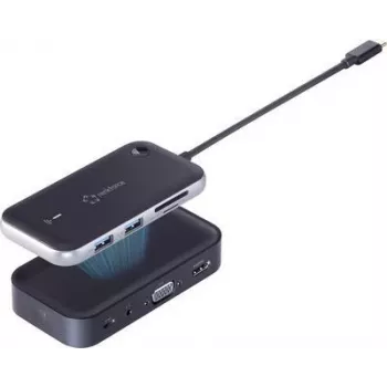 Renkforce RF-4499450 USB-C™ Mini-docking station Suitable for Brand: Universal Wireless Image Transmission, Integrated Card Reader (RF-4499450)
