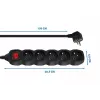 Power Extension Esperanza ELK214K 1.5 m cable 5 Type E outlets Indoor Black