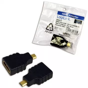 Cable Gender Changer HDMI D to HDMI A LogiLink AH0010 Black
