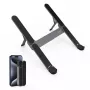 Foldable compact mini laptop stand SODI — grey, portable adjustable notebook riser