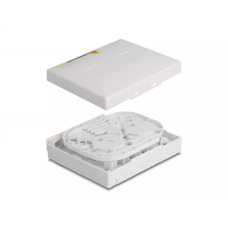 DeLOCK Optical Fiber Connection Box FTTH wall mount 4 x SC Simplex LC Duplex white