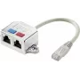 Renkforce RJ45 Network T-Adapter CAT 6 [2x RJ45-Socket - 1x RJ45-Plug] 15.00 cm Metal (RF-4538138)